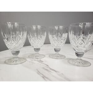 WATERFORD CRYSTAL LISMORE CLARET GLASSES SET OF 4 RARE SIZE 5 1/4 " TALL
